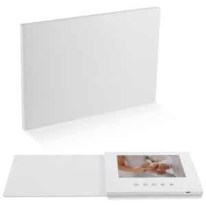7″ Video Greeting Card – Customizable White Cover, 4GB Memory, HD Screen, Plays 3H+ Video