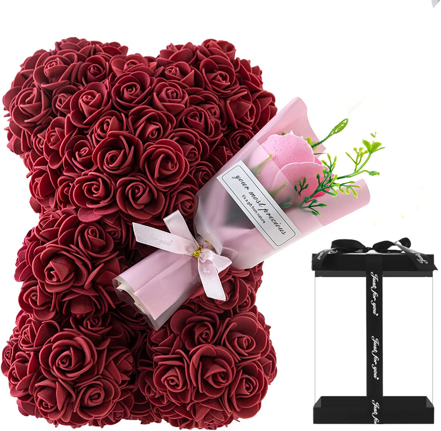 Rose Bear Preserved Fresh Flower Valentine’s Day Birthday Gift