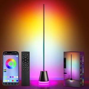 Corner Floor Lamp - Smart RGB LED Corner Lamp with App and Remote Control, 16 Million Colors & 68+ Scene, Music Sync, Timer Setting - Ideal for Living Rooms, Bedrooms, and Gaming Rooms