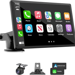 Portable Wireless CarPlay & Android Auto Car Stereo – 7" HD Touchscreen with Backup Camera