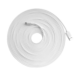 Sourcingbay 25ft USB to Micro USB Extension Surveillance Camera Power Cable Compatible with Wyze Cam Pan, Oculus Go, Blink, Yi Home Camera, Kasa Cam Security Camera - White