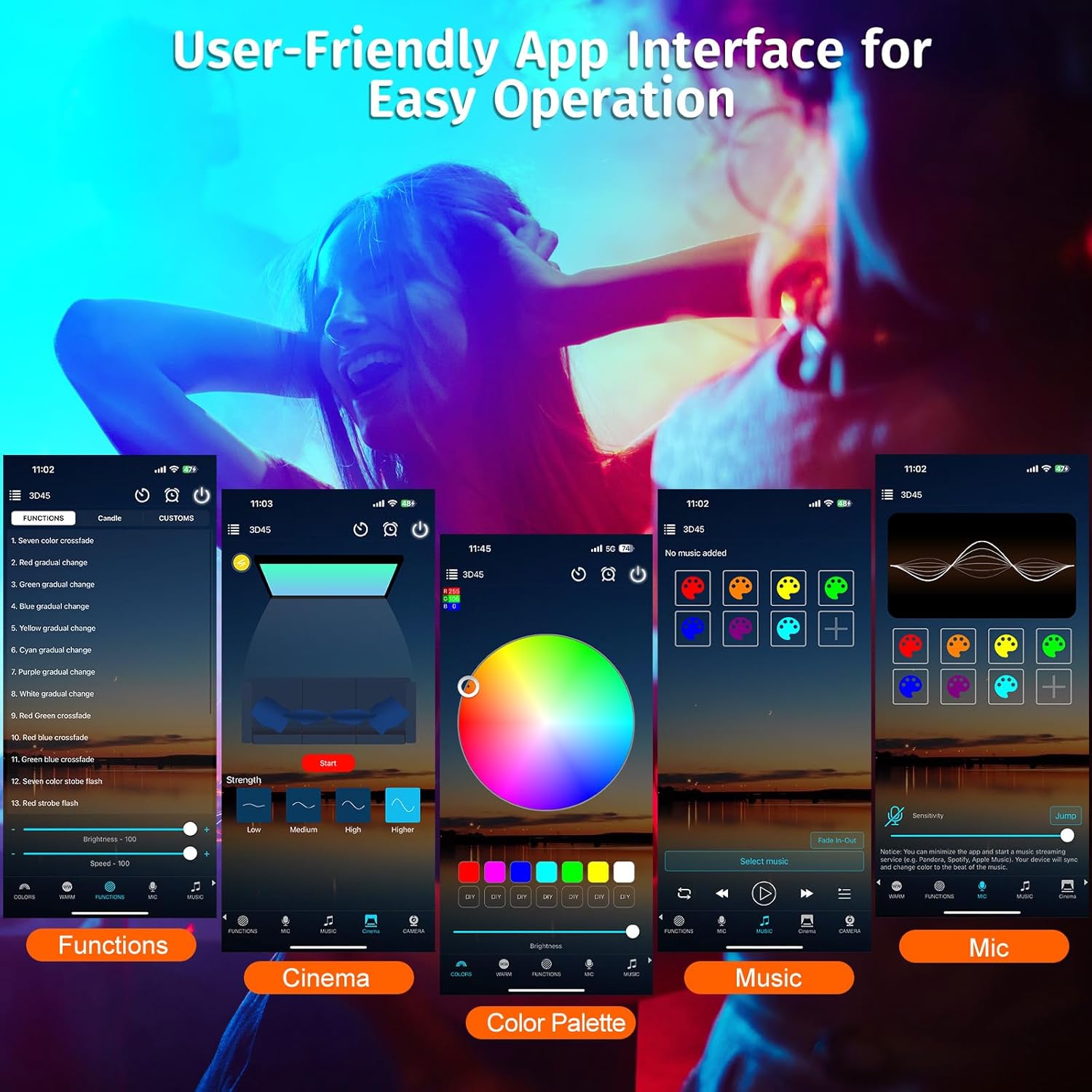 Sunset Lamp Projector with APP & Button Control, 360 Degree Rotation Multiple Colors Changing LED Lamp Night Light, Sunset Light for Bedroom Decor/Party/Christmas Gifts/Tiktok Live/Room Decor