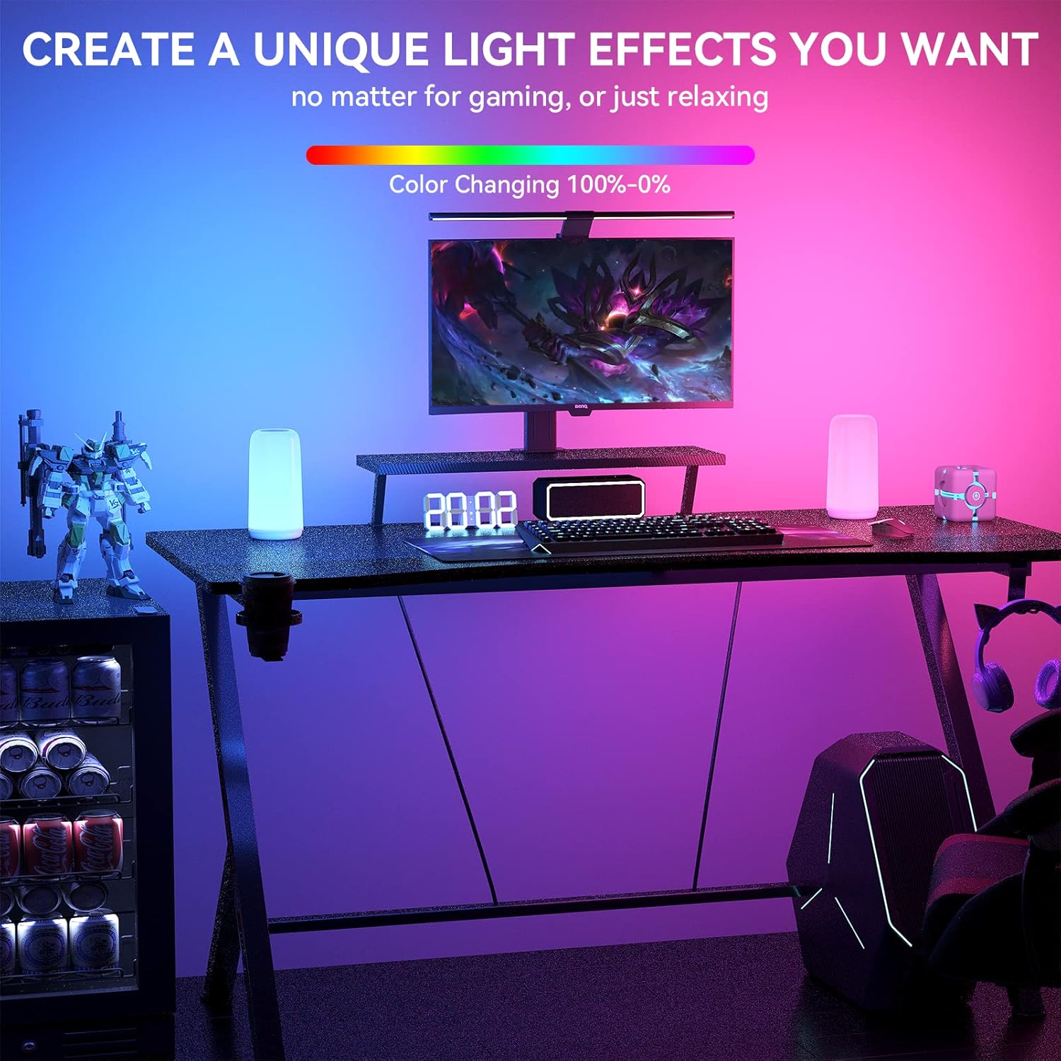 Touch Bedside Table Lamp, [Sleek Design & RGB Mode] 3 Way Dimmable Small Lamp for Bedroom, LED Lamp with Warm White Lights, Multi-Color Smart Nightstand Lamp for for Living Room Home Gifts
