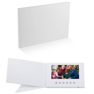 7" Custom Video Book with Blank Hard Cover – Auto-Play LCD Screen, 4GB Memory, USB-C, Personalized Video Greeting Card for Weddings, Birthdays & Business Use