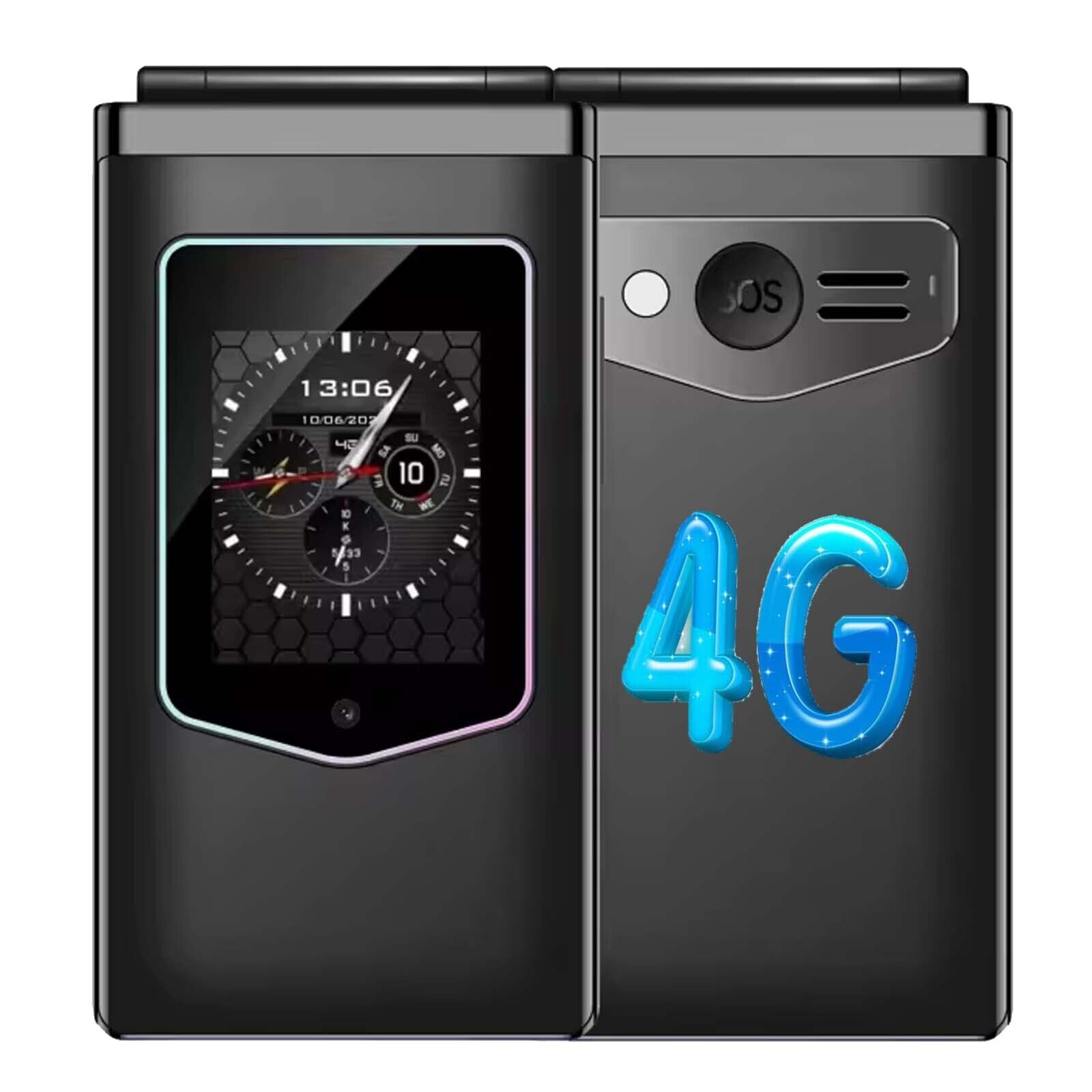 HAMTOD T8 Flip Phone – 4G VoLTE Basic Cell Phone for Seniors & Kids, No GPS/APPs Privacy Phone