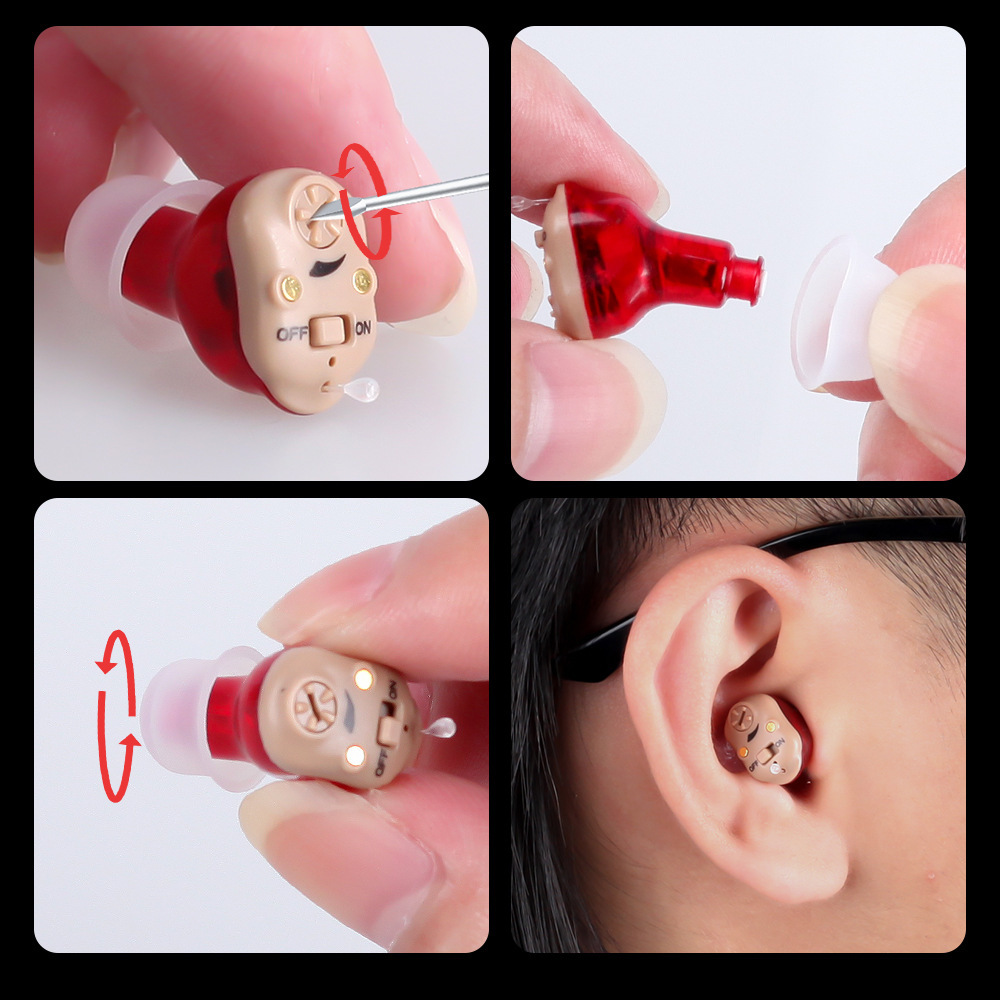Red And Blue Magnetic Charging Warehouse Meatus Acusticus Digital Hearing Aid
