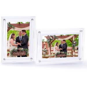 Unrivaled Acrylic Digital Photo Frame – 5″/7″/10″, 32GB, WiFi/App, Type-C, Auto-Rotate – Ideal Gift for Weddings & Anniversaries