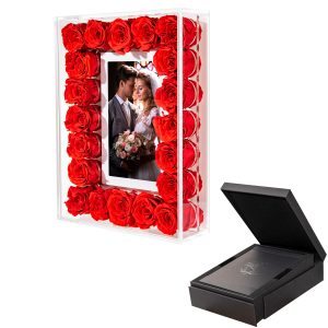 2025 Launch Exclusive 7″ HD Acrylic Rose Digital Frame – Preserved Roses, App Control, 32GB Memory, Romantic Gift