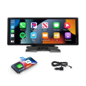 10.26” Wireless CarPlay & Android Auto – Portable Car Stereo with 1080P Touchscreen