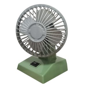 Vintage Mini Oscillating Desk Fan – Dual Speed, Battery & USB Powered, Retro Style for Home & Office
