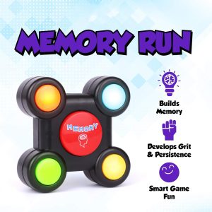 LED Memory Run Game – Electronic Handheld Light Sequence Brain Trainer for Kids Ages 6+