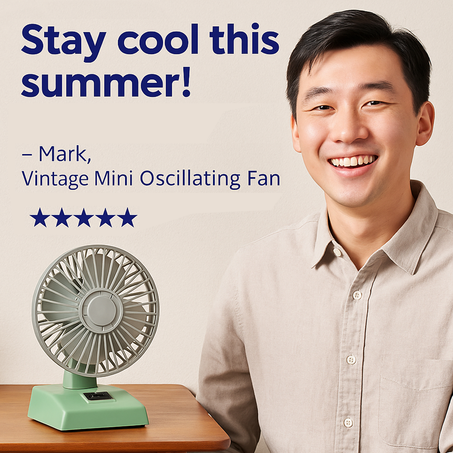 Mini Retro Oscillating Toy Fan – Cute, Cool, and Surprisingly Powerful!