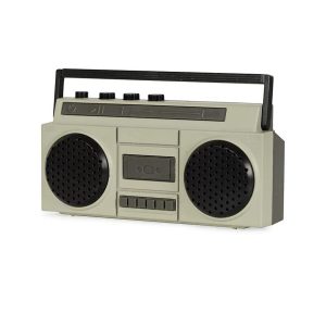 Ultra-Compact Mini Boombox Speaker – Rechargeable Portable Sound with Swivel Handle, USB Charging