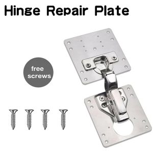2 Kitchen Cupboard Door Hinge Repair Kit Plate And Fixing Screws Cabinet UK