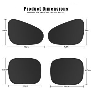 4PCS Magnetic Car Window Sunshade -Instant Sun Protection,Foldable, Static Cling, Does Not Block Mirrors, UV Protection For Summer For All Vehicles