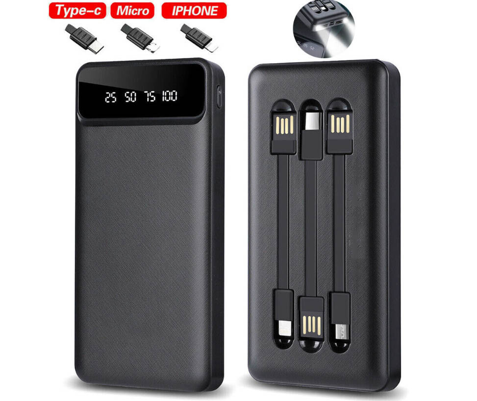 Power Bank 20000mAh USB-C Fast Charger Battery Pack Portable For Mobile Phone